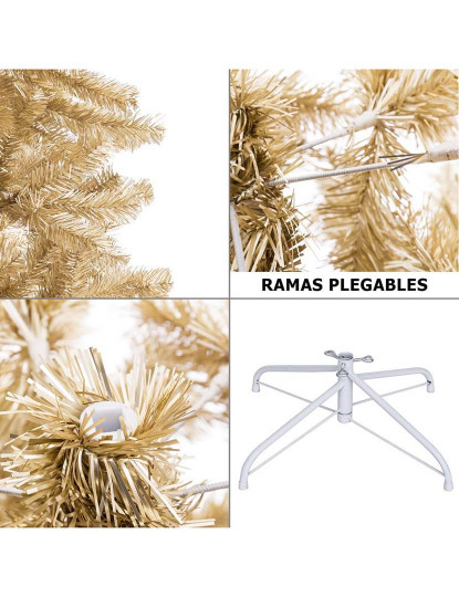 imagem de Árvore de Natal Dourado Metal Plástico 180 cm5