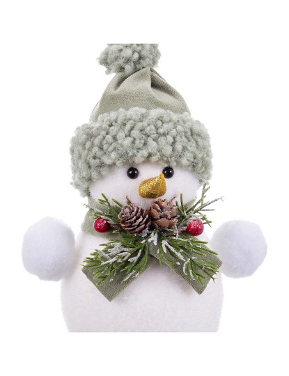 imagem de Enfeite de Natal Branco Multicor Plástico PolyFoam Tecido Boneco de Neve 14x12x20 cm2