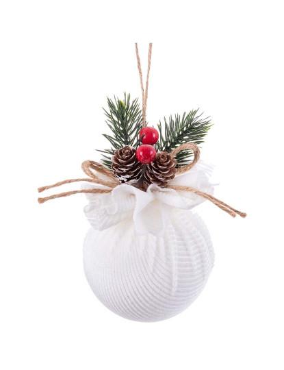 imagem de Bolas de Natal Branco Multicor Pana Espuma 6x6x6 cm 6 un2