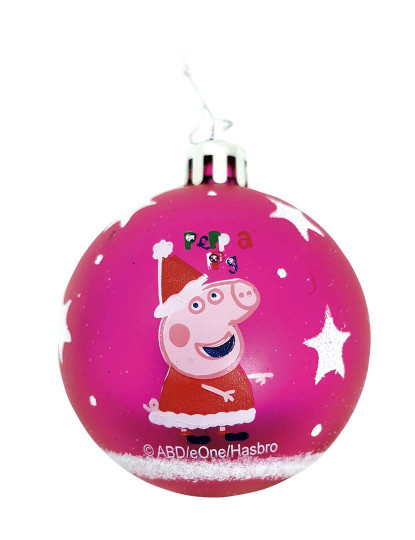 imagem de Bola de Natal Peppa Pig Cosy corner Fúschia 6 un Plástico Ø 8 cm4