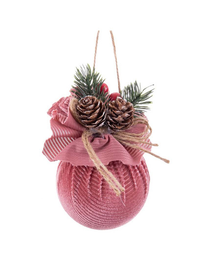 imagem de Bolas de Natal Multicor Rosa Veludo Espuma 6x6x6 cm 6 un2