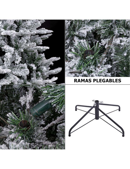 imagem de Árvore de Natal Branco Verde PVC Metal Polietileno Nevado 210 cm6