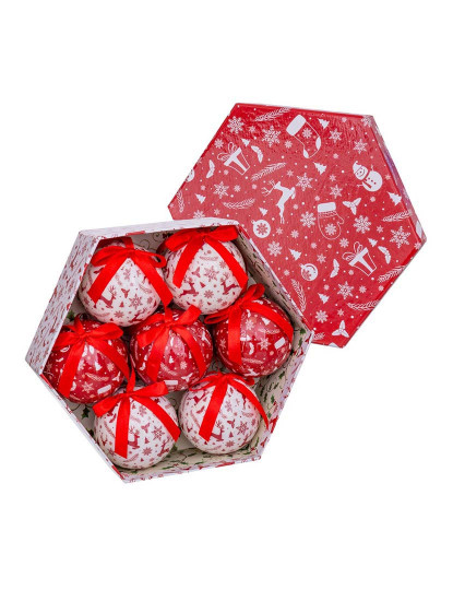 imagem de Bolas de Natal Branco Vermelho Papel PolyFoam Boneco de Neve 7,5x7,5x7,5 cm 7 un3