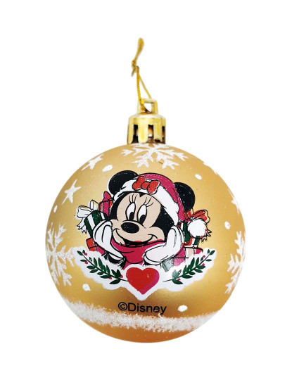 imagem de Bola de Natal Minnie Mouse Lucky Dourado 10 un Plástico Ø 6 cm4