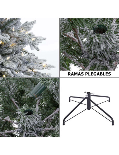 imagem de Árvore de Natal Branco Verde PVC Metal Polietileno Nevado 180 cm2