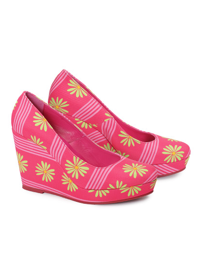 imagem de Sapatos com Plataforma Fuchsia-Flor-Pistacho4