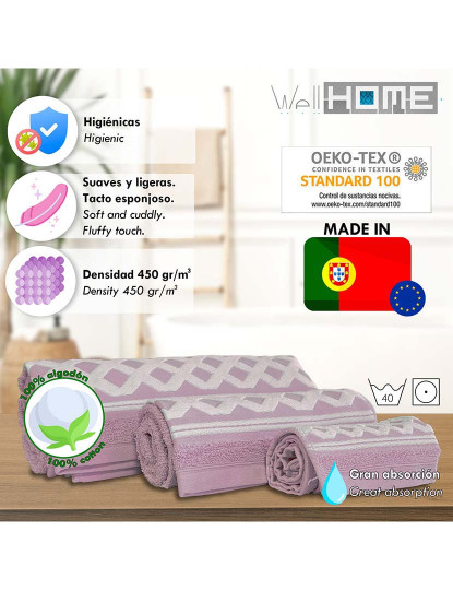 imagem de Conjunto 3 Toalhas Lilás8