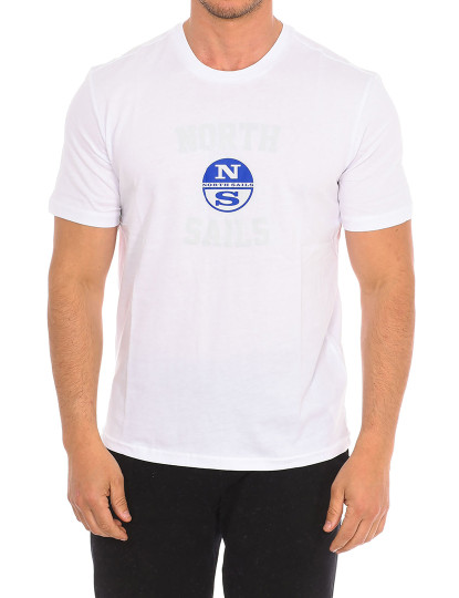 imagem de T-shirt Homem Branco Azul1
