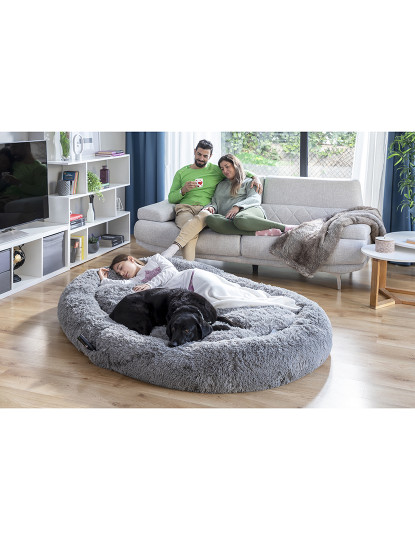 imagem de Cama para Cães para Humanos InnovaGoods Cama Cinzenta para Cães para Humanos | Cama para Cão Humano XXL InnovaGoods Cinzento3