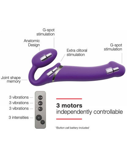 imagem de Arnês Ultra Harness com Plug Vibrating Strap-on-me Purple3