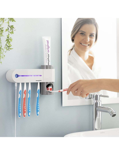imagem de Esterilizador UV de Escovas de Dentes com Suporte e Dispensador de Pasta de Dentes Smiluv 1