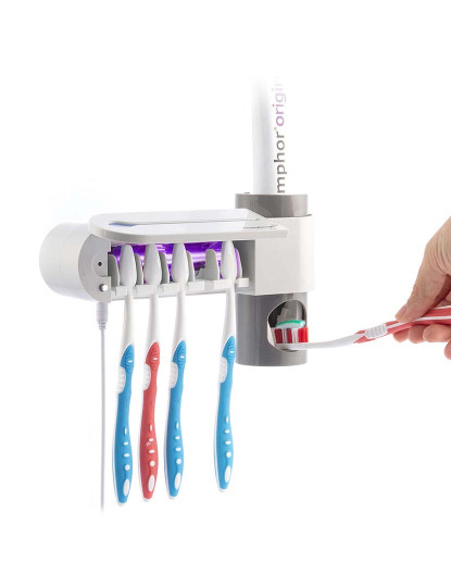 imagem de Esterilizador UV de Escovas de Dentes com Suporte e Dispensador de Pasta de Dentes Smiluv 4