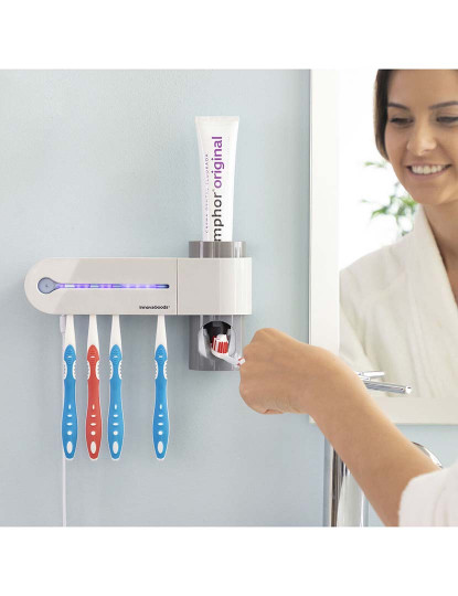 imagem de Esterilizador UV de Escovas de Dentes com Suporte e Dispensador de Pasta de Dentes Smiluv 7