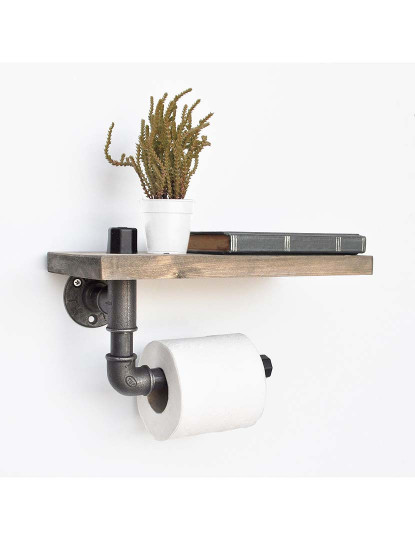 imagem de Suporte Papel Higiénico Boruraf 021 Preto/Noz1