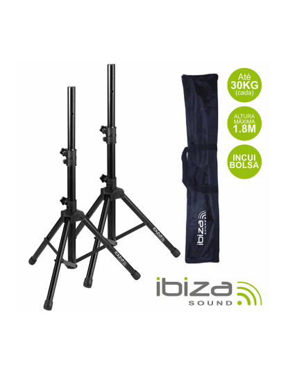 imagem de Conjunto 2 Suportes P/ Colunas C/ Bolsa 1.8M 30Kg Ibiza     1