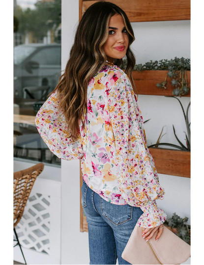 imagem de Blusa de Senhora Estampa rosa e flores2