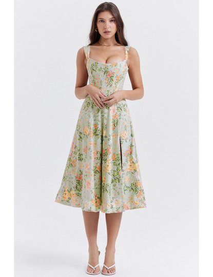 imagem de Vestido de Senhora Verde Floral1