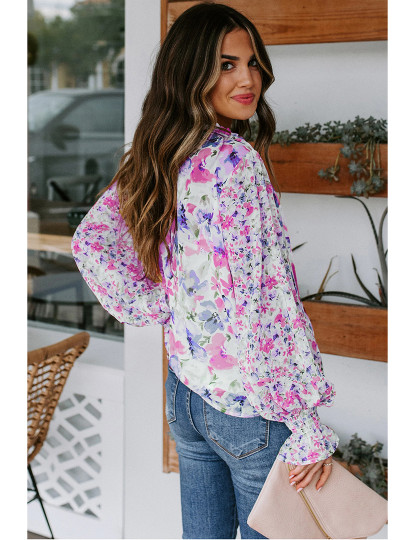 imagem de Blusa de Senhora Estampa Rosa Vermelha e Flores2