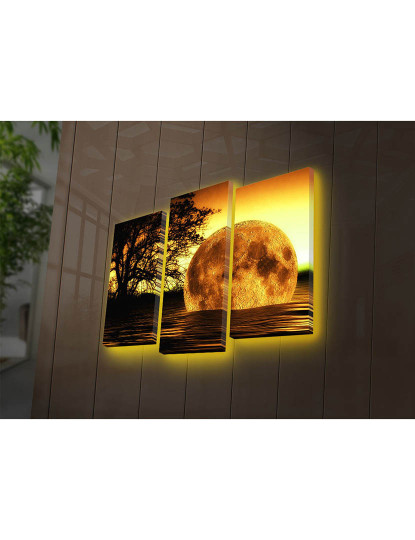 imagem de Tela Decorativa Led Lighted (3 Peças) Lua1