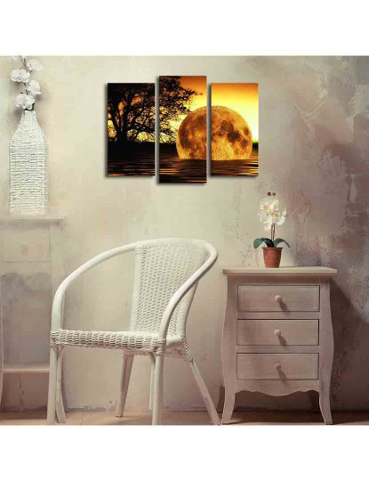 imagem de Tela Decorativa Led Lighted (3 Peças) Lua4