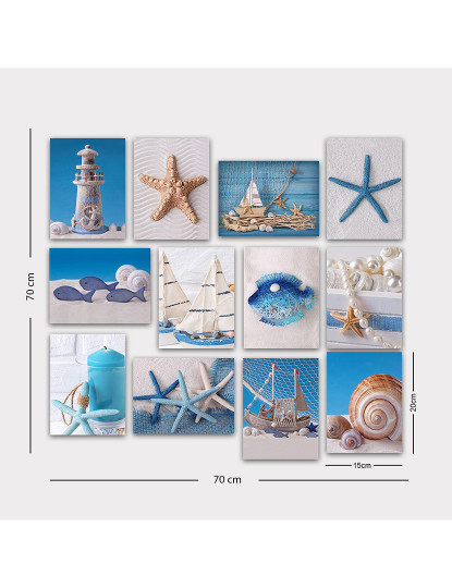 imagem de Pintura Decorativa Tela Azul (12 peças)2