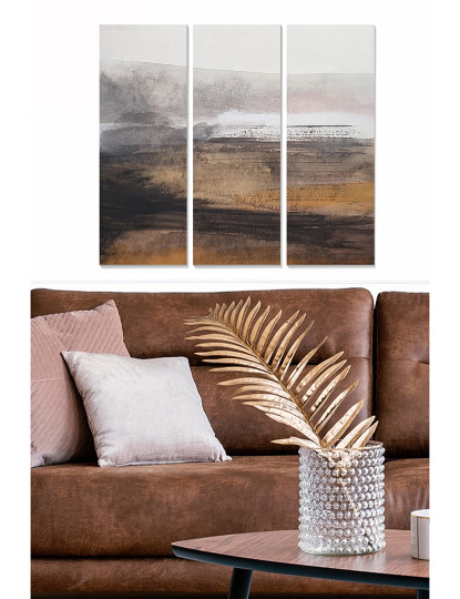 imagem de Pack 3 Pinturas Mdf Abstract Castanho1