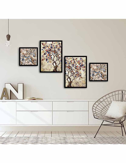 imagem de Pintura Decorativa MDF C/ Moldura (4 Peças) Multicor1