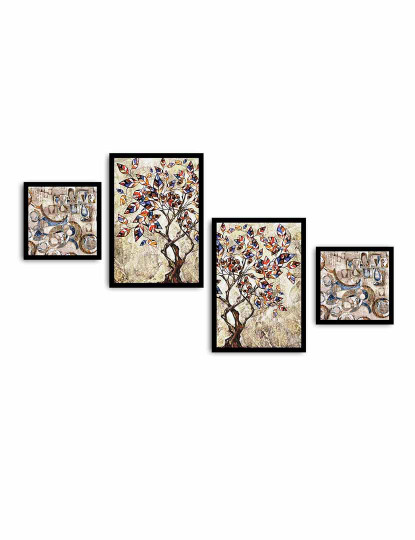 imagem de Pintura Decorativa MDF C/ Moldura (4 Peças) Multicor2