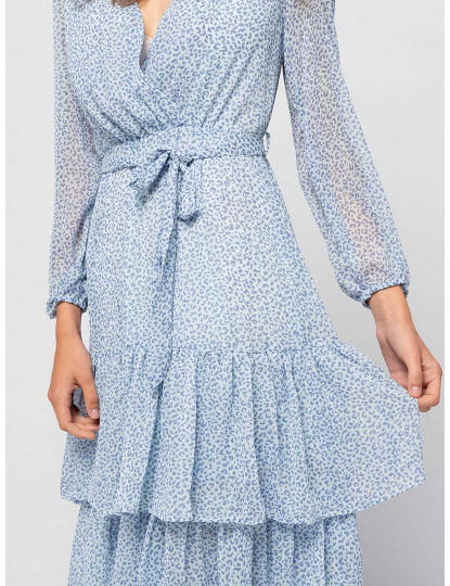 imagem de Vestido Longo Com Folhos Em Camadas  Senhora Lavanda4