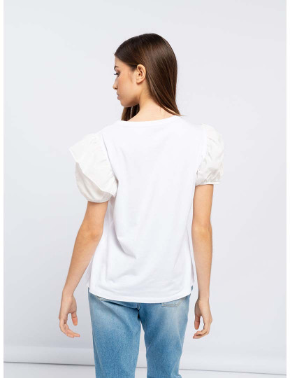 imagem de T-Shirt Com Manga Balão  Senhora Branco4