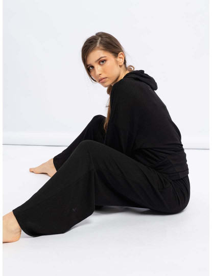 imagem de Calças Largas Comfy  Senhora Preto3