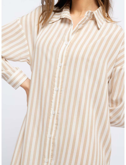 imagem de Vestico Camiseiros Às Riscas Senhora Bege3