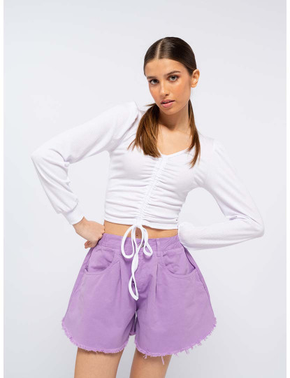 imagem de Crop Top Com Franzido  Senhora Branco2