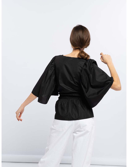 imagem de Blusa Com Laço Senhora Preto4