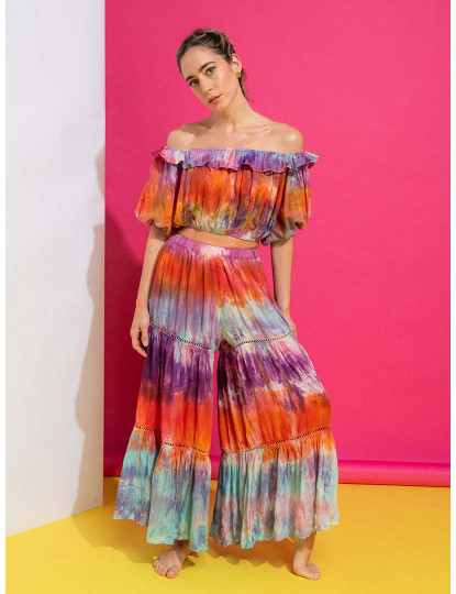 imagem de Blusa Estampada Com Folhos Senhora Multicor1
