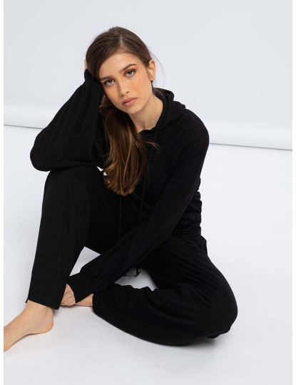 imagem de Calças Largas Comfy  Senhora Preto1