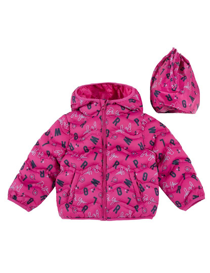 imagem de Casaco Acolchoado Menina Estampado Rosa1