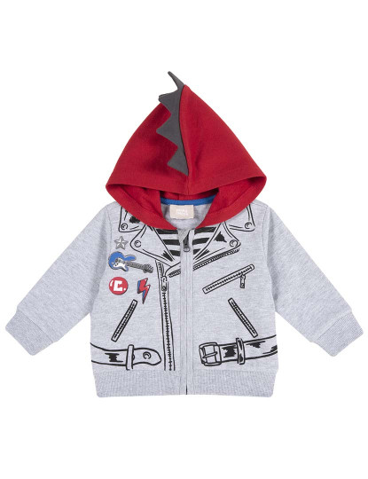 imagem de Cardigan Com Capuz Menino Cinza Claro1