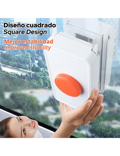 imagem de Limpador de janelas retangular cinza e branco para vidros de 8-35 mm3