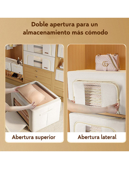 imagem de Conjunto midi de 2 caixas para guardar roupa, 24 + 66 l, dobrável, em material têxtil6