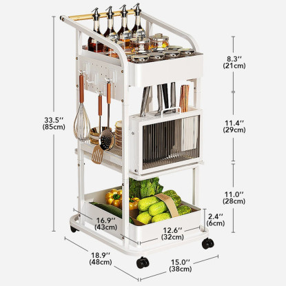 imagem de rack de armazenamento de cozinha multifuncional com rodas2