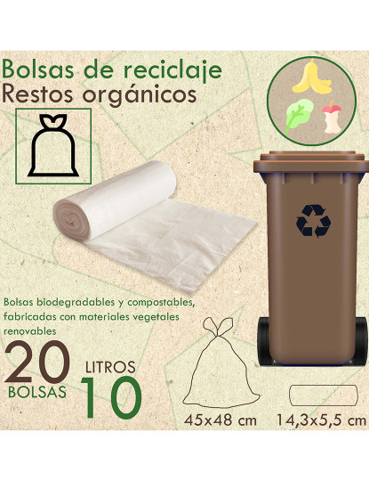 imagem de Pacote de lixo ou reciclagem 70l, vertical, 2 compartimentos, caixote do lixo, 76 cm, fácil gestão, inclui sacos de lixo adaptados (10l + 34