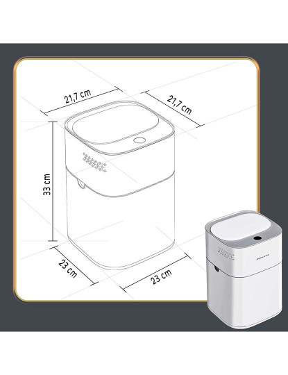 imagem de Caixote Lixo Inteligente 15 L Sensor De Abertura E Absorção De Ar2