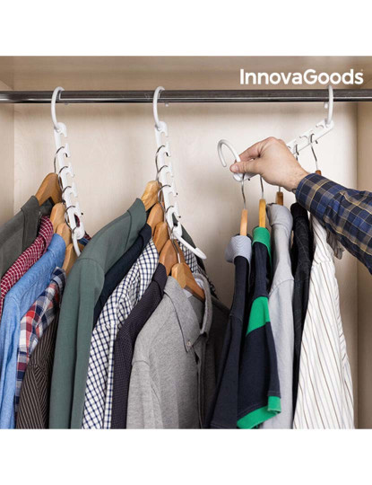 imagem de Organizador de Cabides para 40 Peças de Roupa Plusrobe InnovaGoods 24 Peças1