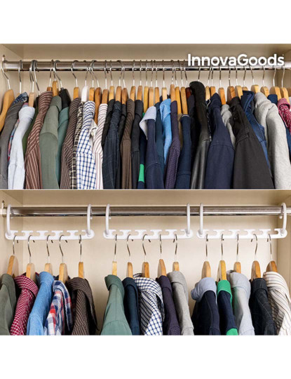 imagem de Organizador de Cabides para 40 Peças de Roupa Plusrobe InnovaGoods 24 Peças4