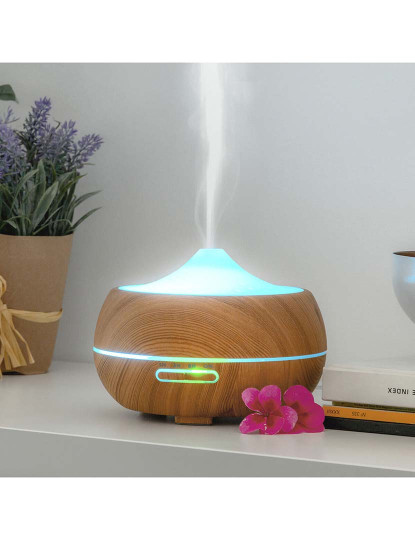 imagem de Humidificador Difusor de Aromas com LED Multicores Wooden-Effect InnovaGoods7