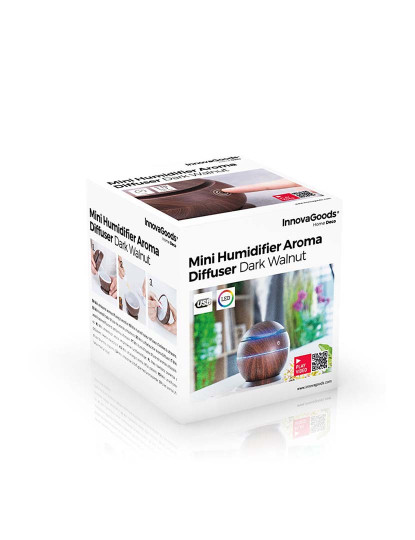 imagem de Mini-Humidificador Difusor de Aromas Dark Walnut InnovaGoods2