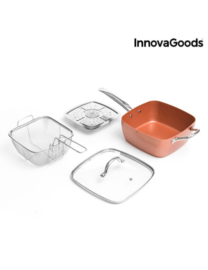 imagem de Conjunto de Frigideira Multifunções 5 em 1 Copper Coppans InnovaGoods 4 Peças6