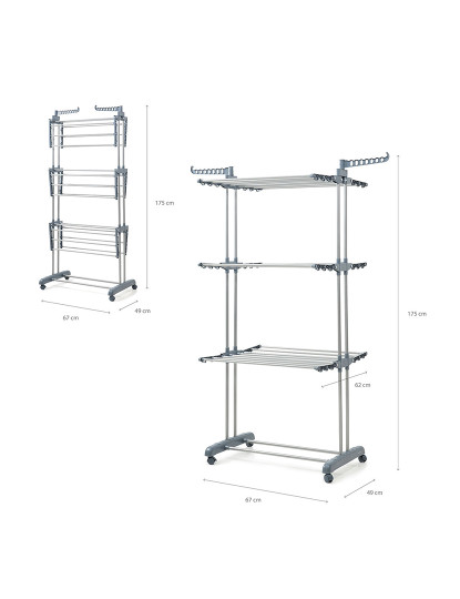 imagem de Estendal Dobrável Vertical com Rodas Dolver InnovaGoods 24 Barras7