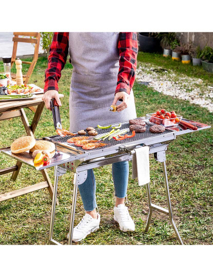 imagem de Churrasqueira Dobrável de Aço Inoxidável para Carvão ExelQ InnovaGoods1